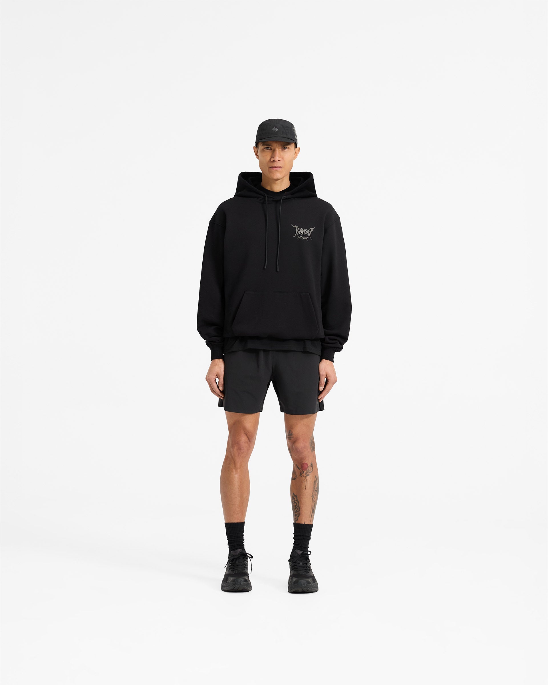 Team 247 X END Oversized Hoodie - Jet Black | Streetwear Fashion for Men & Women | Perfect for Casual Wear, Gym, and Outdoor Activities