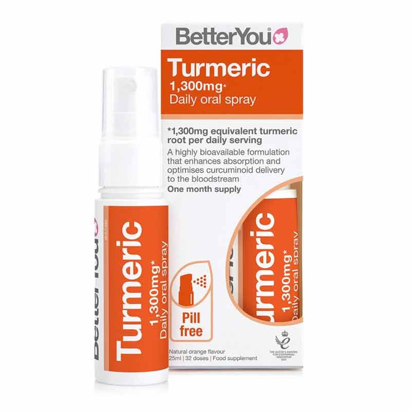Better You Turmeric Oral Spray - Organic & Fast-Absorbing Turmeric Supplement for Immune Support & Joint Health - Perfect for On-The-Go Wellness & Daily Detox