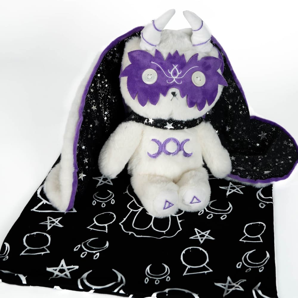 Plushie Dreadfuls White Witch Bunny Stuffed Animal Toy - Soft Cute Plush Bunny for Halloween Decor, Gift Giving & Cuddling
