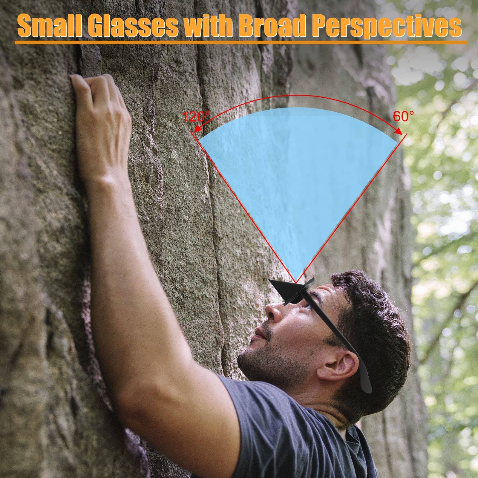OKCSC 90° Angle Belay Glasses - Premium Climbing Glasses for Rock Climbing & Outdoor Activities - Perfect for Lead Climbing, Belaying & Multi-Pitch Routes