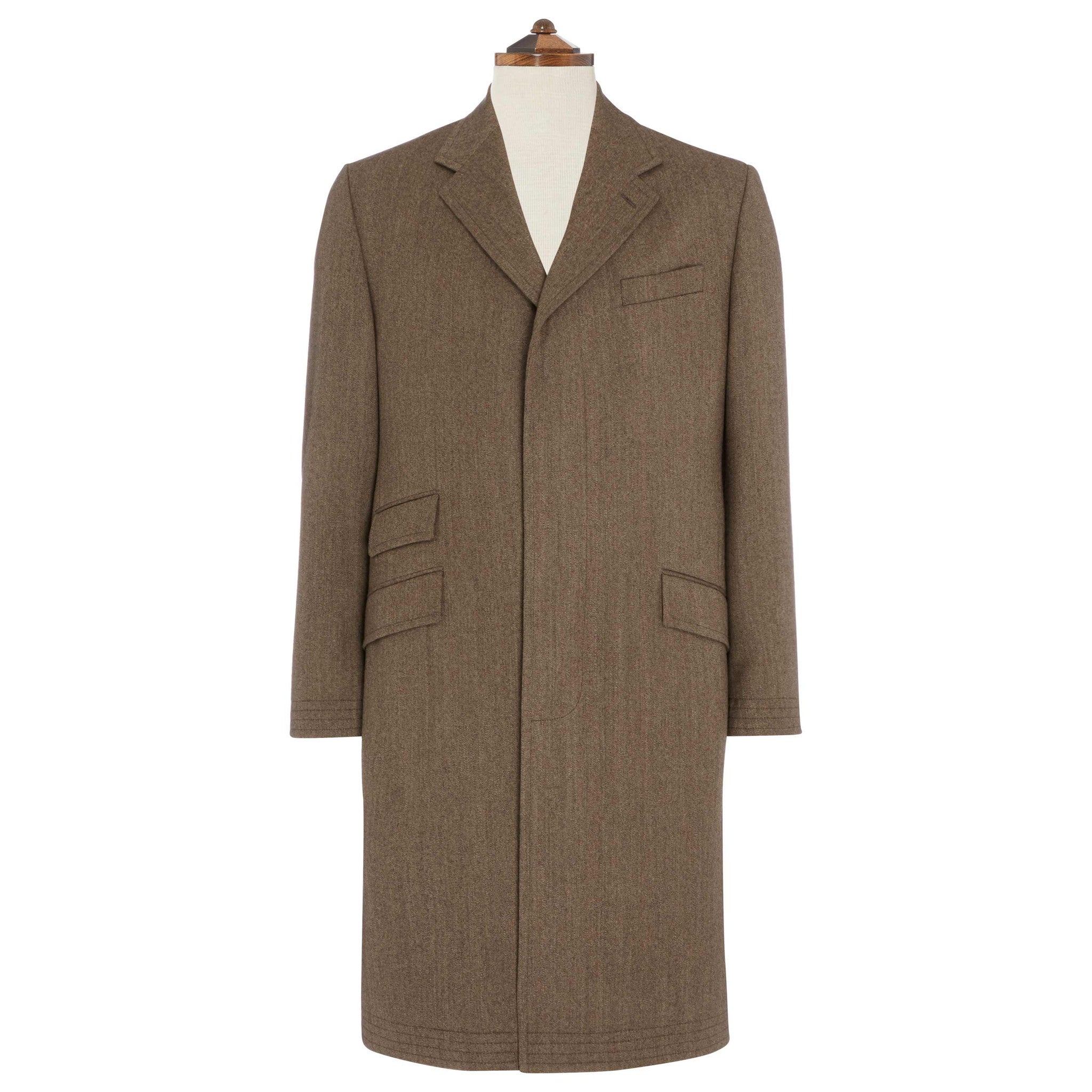 Rothbury Brown Covert Twill Coat - Men's Classic Water-Resistant Winter Overcoat for Business & Outdoor Activities