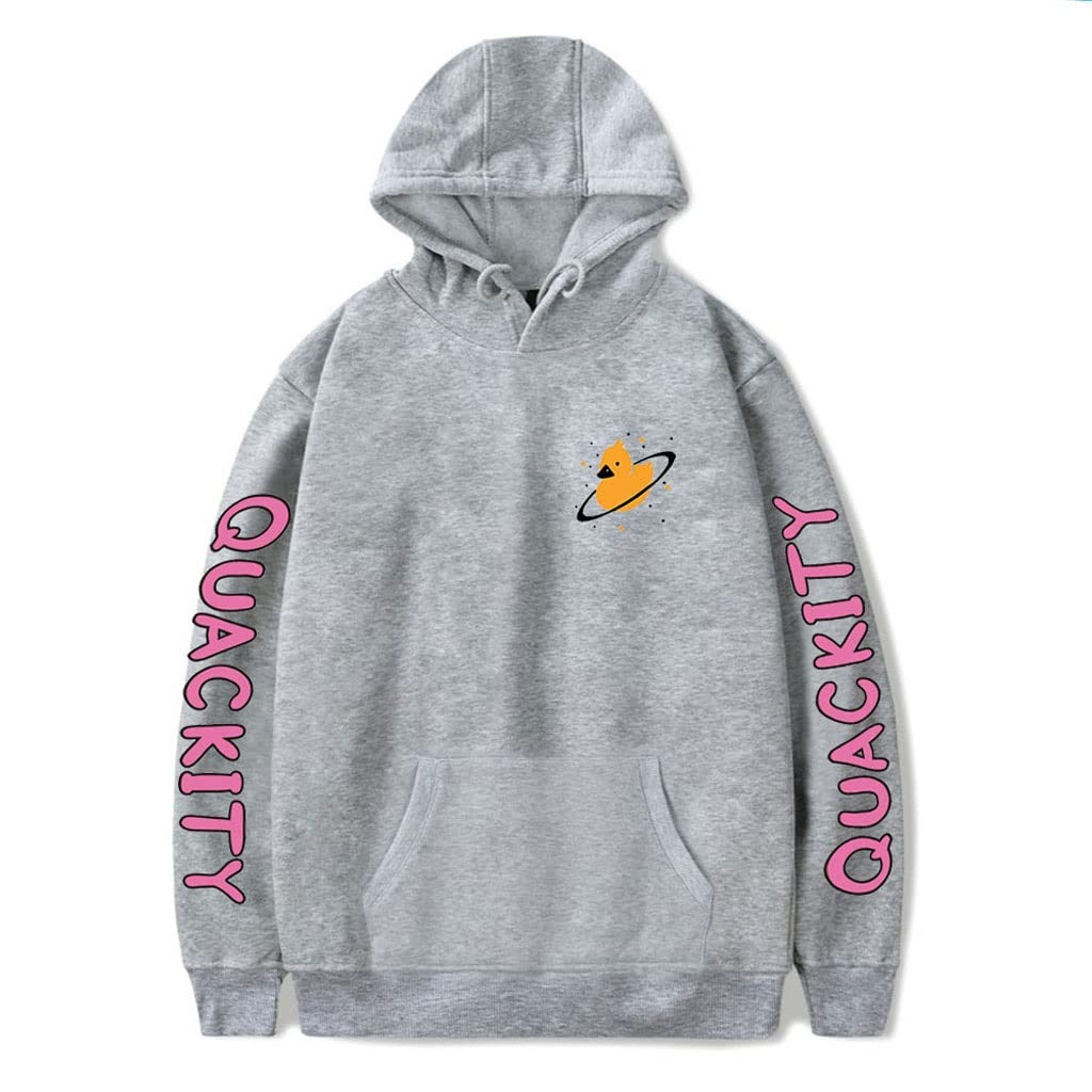 **Lilongjiao Unisex Hoodies with Habibi Duck Pattern - Men's & Women's Casual Pullover (Gray, XXXX-Large) - Perfect for Streetwear, Lounge & Outdoor Activities**