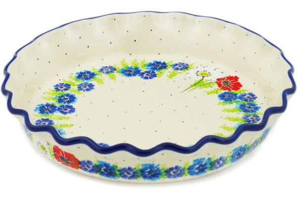 10-Inch Fluted Pie Dish - Premium Polish Country Style Ceramic Baking Pan for Perfect Pies | Ideal for Thanksgiving, Christmas, and Family Gatherings
