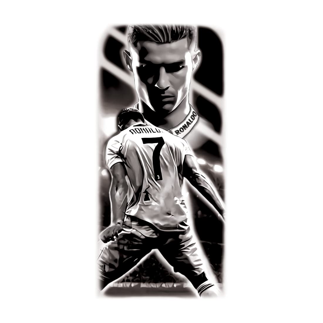 Cristiano Ronaldo Waterproof Temporary Tattoos for Men & Women - Long Lasting Fake Body Art for Football Fans, Parties & Costume Events