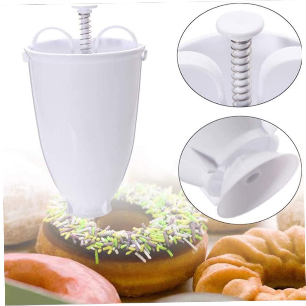 Non-Stick Plastic Donut Maker - Manual Doughnut Baking Machine with 6-Cavity Mold, DIY Homemade Donut Kit for Home Bakeries & Party Treats - Perfect for Breakfast, Desserts, and Kids' Baking Activities