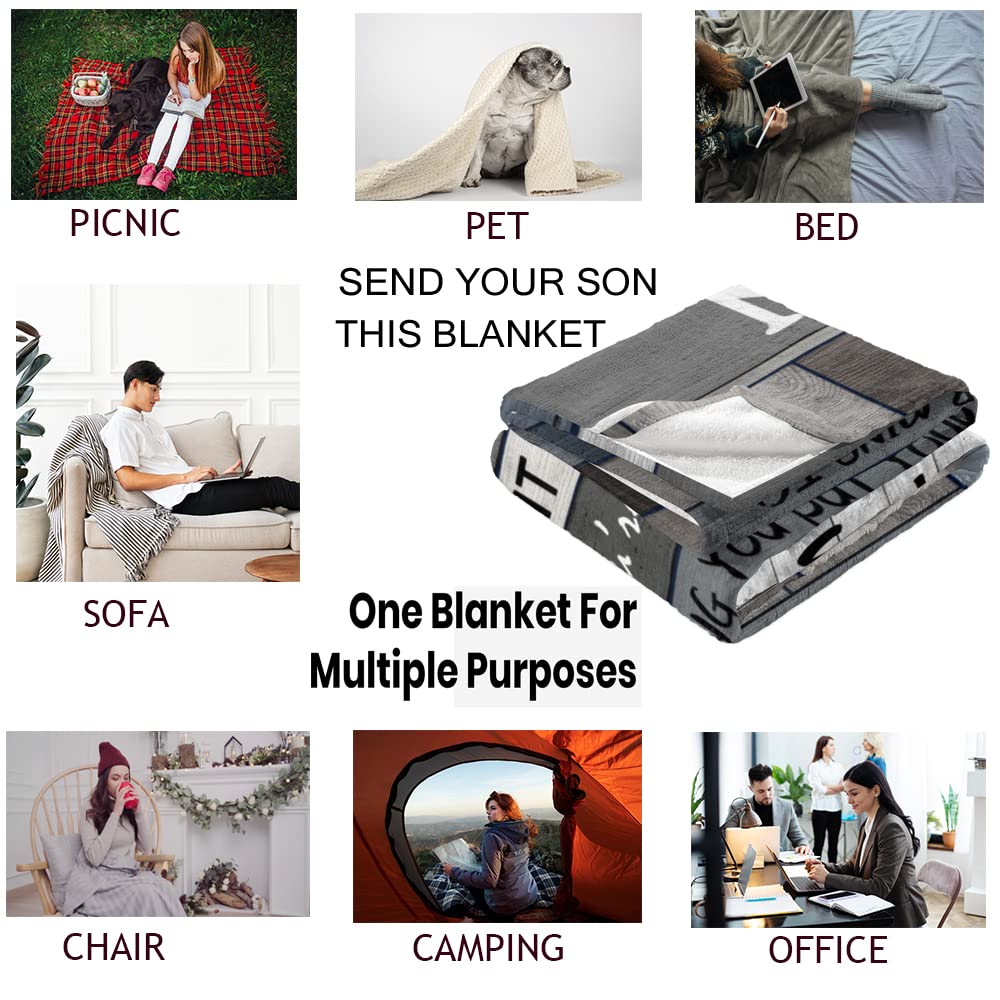 60x50in Soft Fleece Blanket for Adult Son - Perfect Birthday, Graduation & Thoughtful Gift from Parents | Cozy Throw for College Dorm, Bedroom & Family Movie Nights