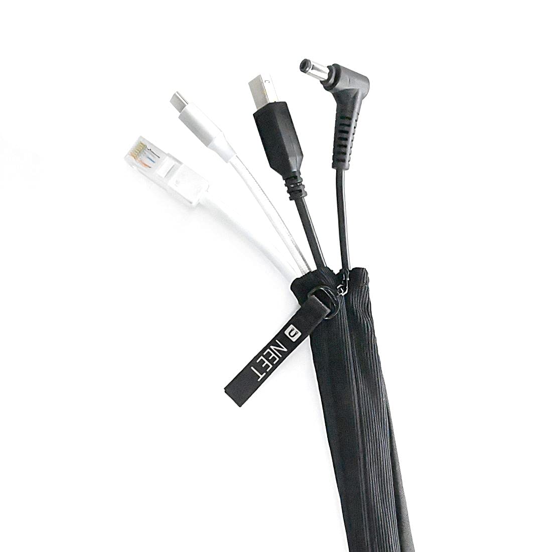 NEET Cable Management Sleeve - 48 Inch Black Cord Organizer for TV & PC Wires | Floor & Desk Cable Cover | Durable Wire Tubing & Raceway Solution (1 Pack) - Perfect for Home Office & Entertainment Setup