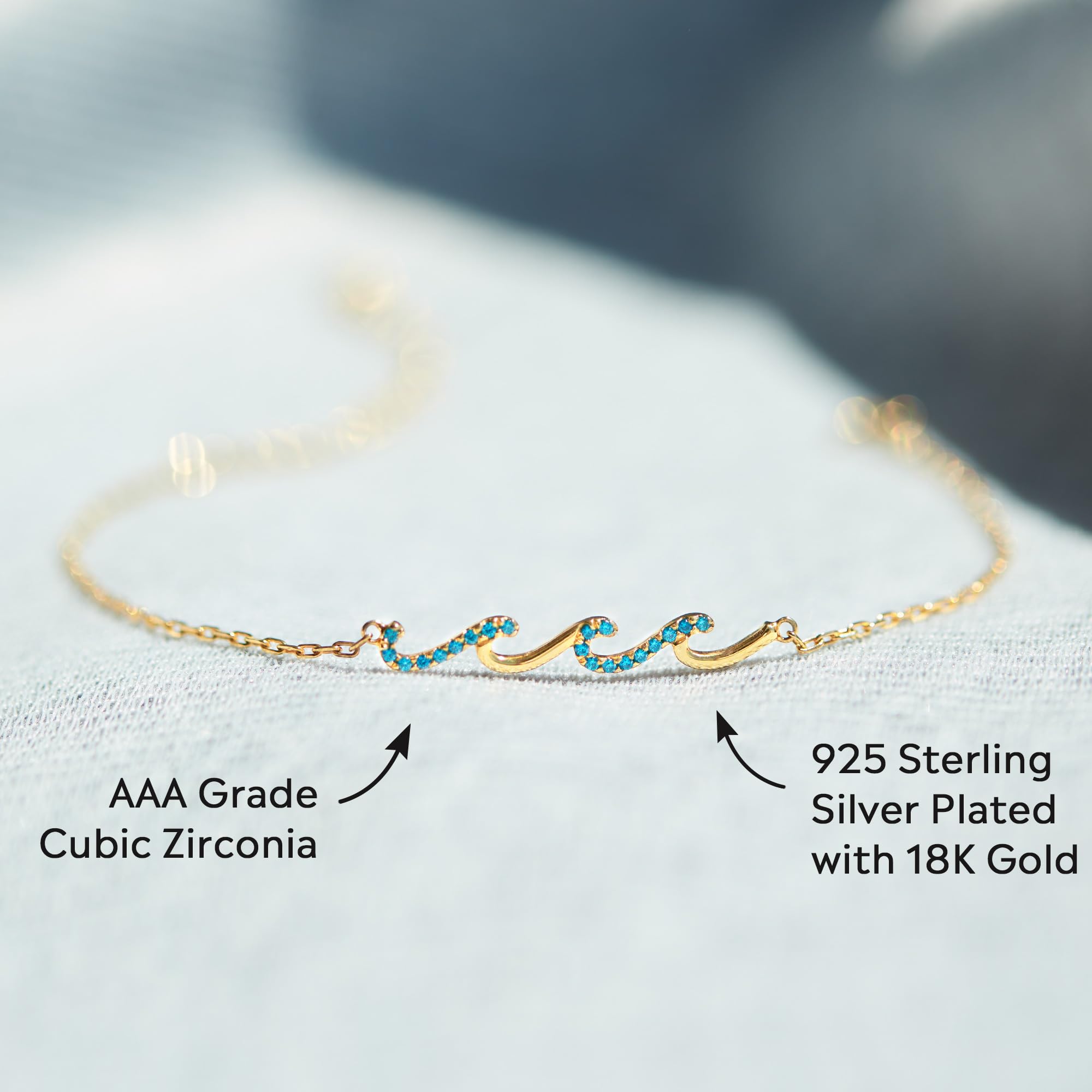 STORYJEWELLERY Wave Bracelet - Thoughtful Birthday Gift for Sister, Mom & Friend | Mothers Day Present for Granddaughter | Elegant Jewelry for Everyday Wear & Special Occasions