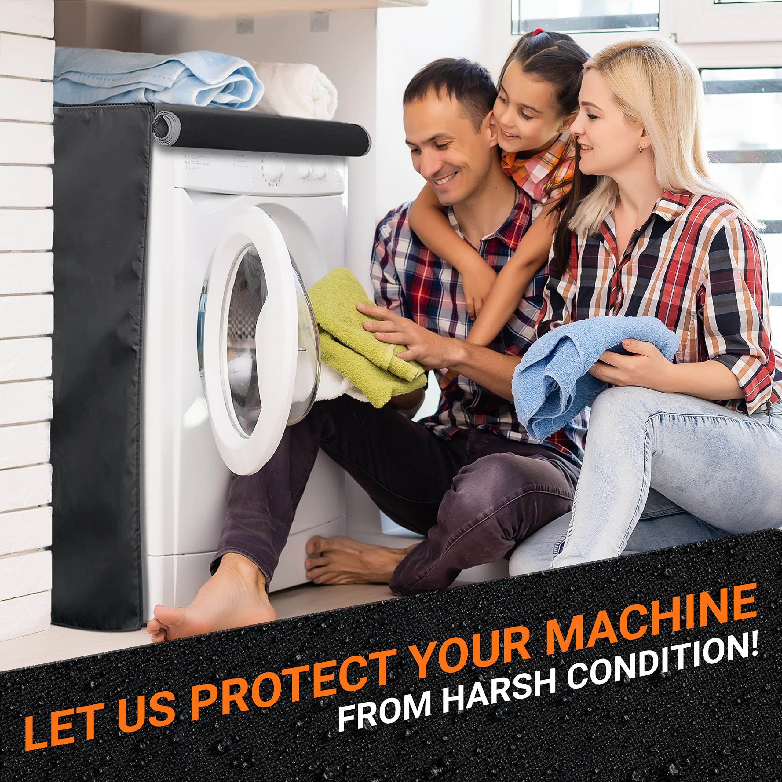 Premium Waterproof Washing Machine Cover for Top-Load & Front-Load Washer Dryer - Heavy Duty Outdoor Protection (29