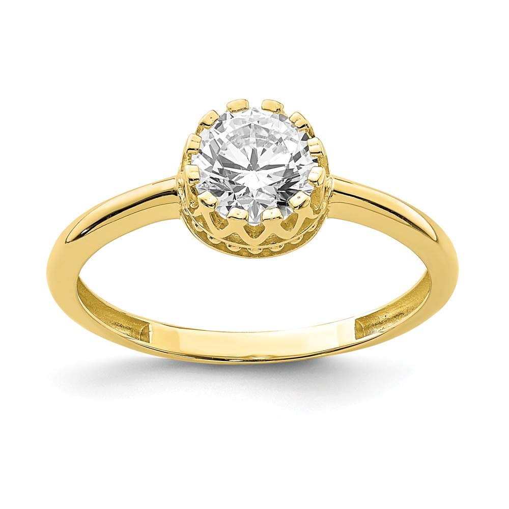 10K Solid Yellow Gold Cubic Zirconia Anniversary Ring for Women - Elegant Wedding Band, Promise Ring, Gift for Her - Perfect for Anniversaries, Engagements & Special Occasions