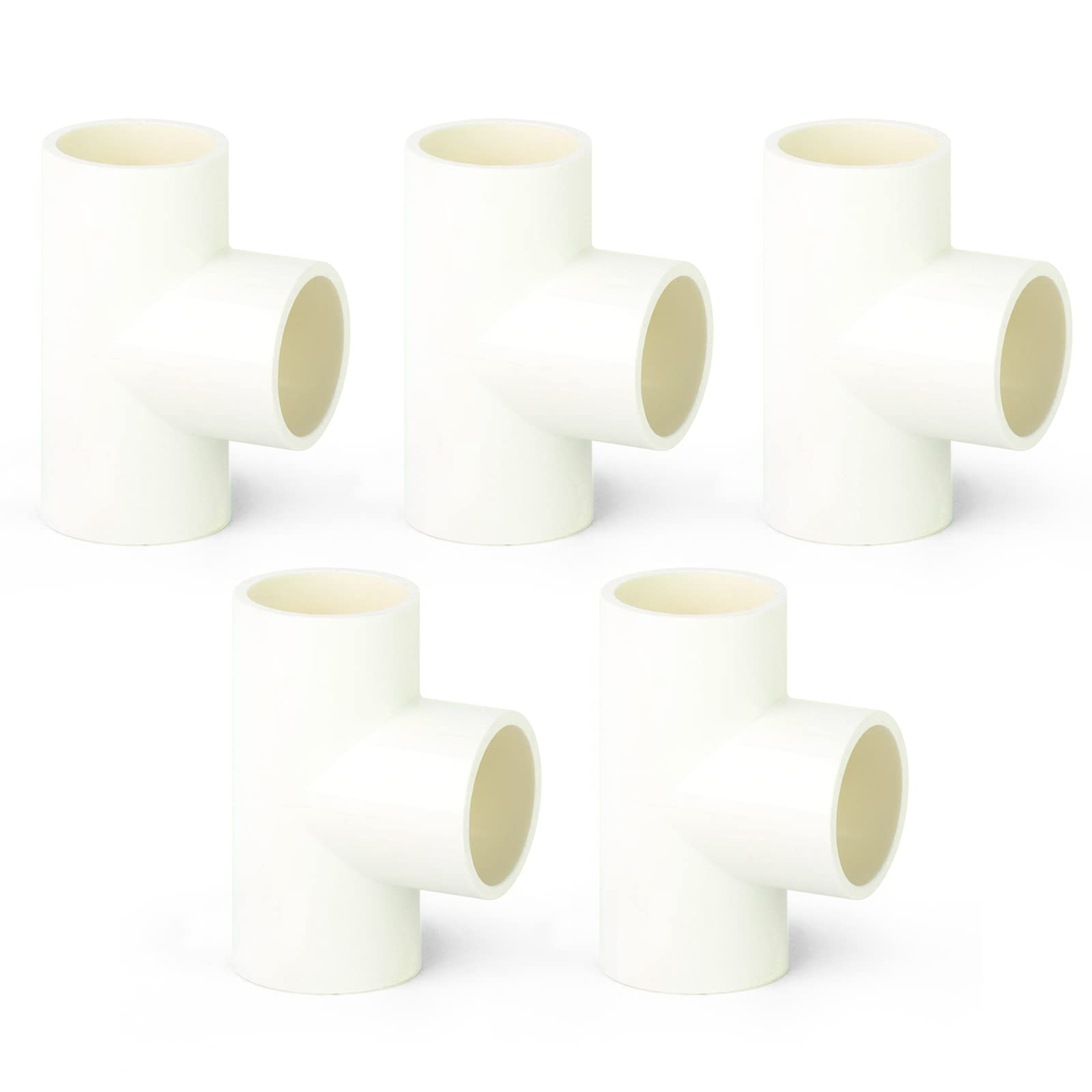5PCS 63mm PVC 3-Way Tee Pipe Fittings - Furniture Grade PVC Pipe Connectors for Plumbing, DIY Projects - Perfect for Home Improvement, Industrial Use & Furniture Assembly