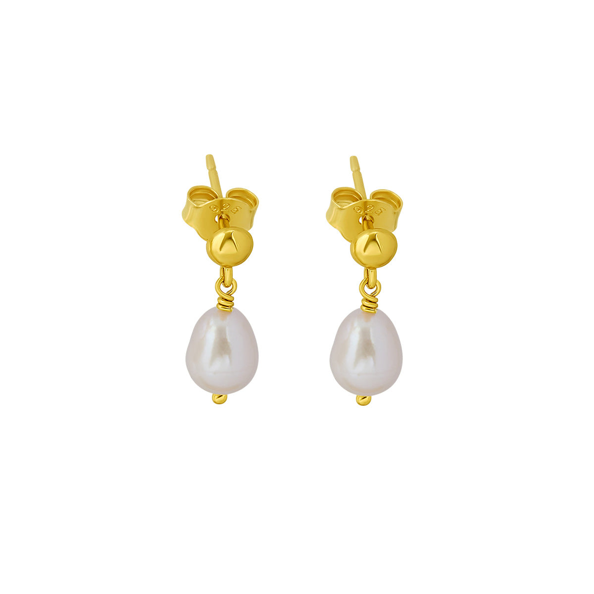 14K Gold Pearl Drop Stud Earrings for Women - Elegant & Timeless Jewelry for Weddings, Parties & Everyday Wear