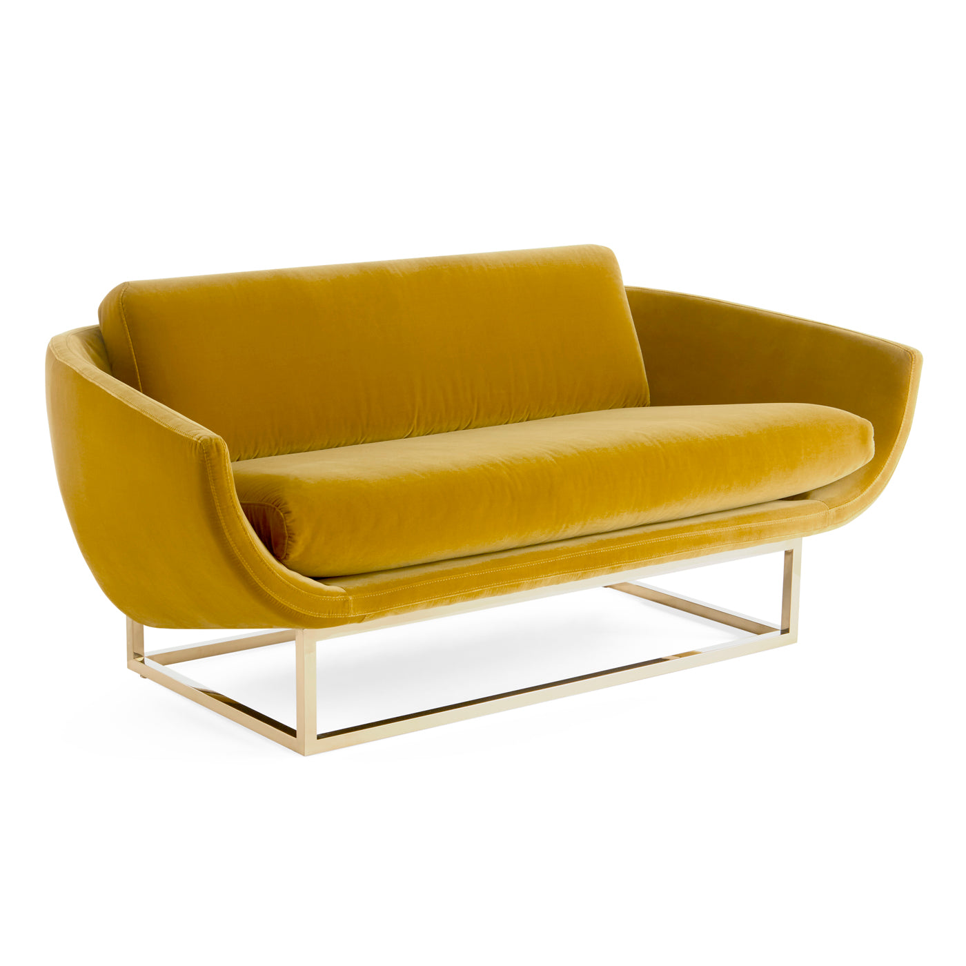 Beaumont 64 Settee - Modern Upholstered Loveseat Sofa for Living Room, Lounge & Office | Comfortable Small Couch with Sturdy Wooden Legs