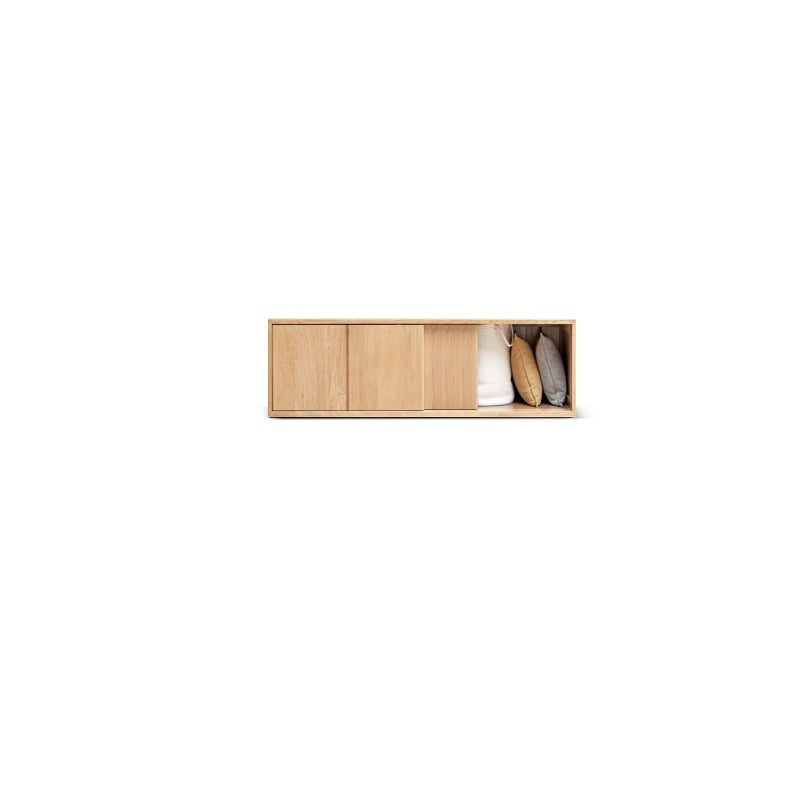 Solid Oak Wood Sliding Door Wardrobe - Durable & Stylish Closet Storage for Bedroom, Living Room, and Office Organization