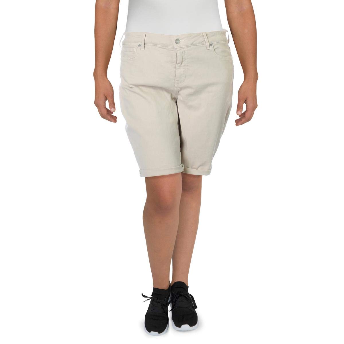 NYDJ Women's Briella Roll Cuff Jean Slimming Denim Shorts - High Waisted Long Shorts for Women, Tummy Control & Butt Lifting - Perfect for Summer Outfits, Casual Wear & Beach Vacations