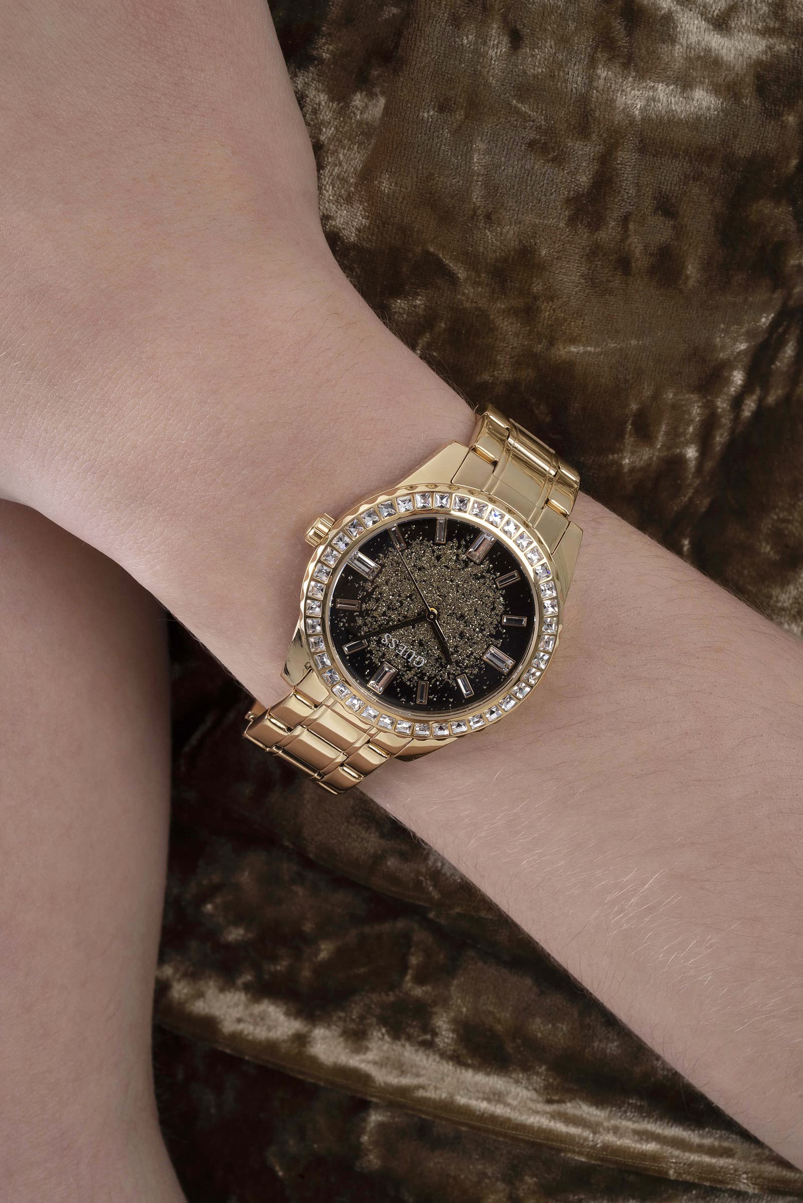GUESS Women's 38mm Sport Watch with Glitter & Crystal Accents - Perfect for Gym, Workout, and Everyday Wear