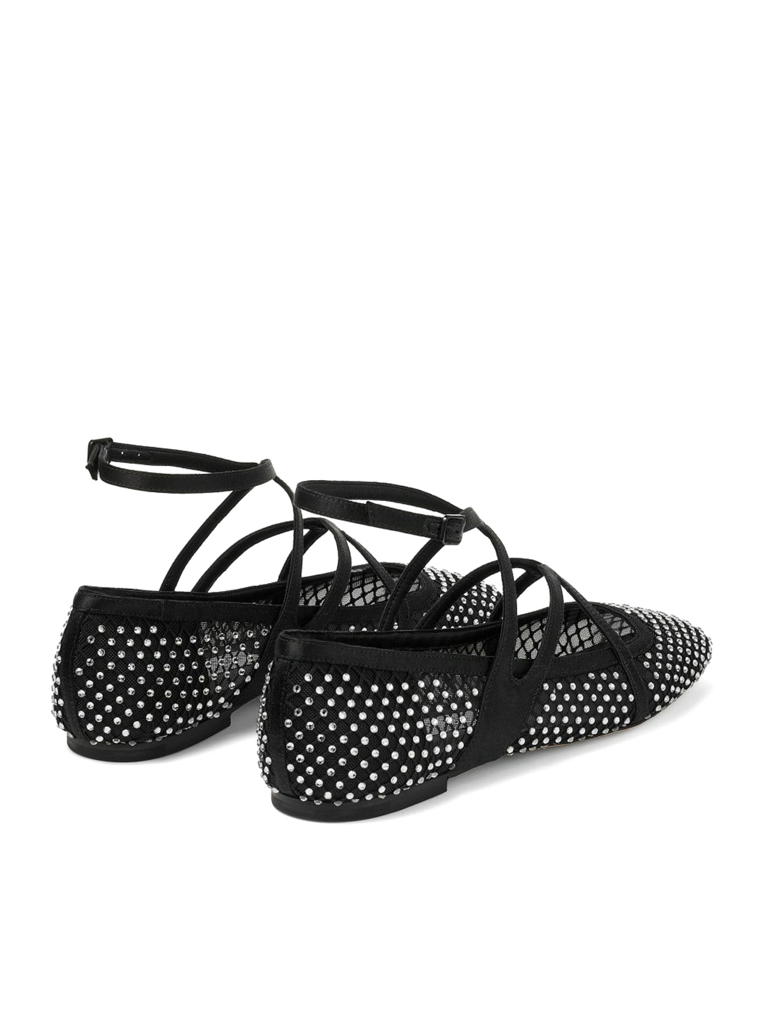 Jimmy Choo Astoria Flat Women's Black Crystal Embellished Ballet Flats - Elegant Comfort for Work, Parties & Special Occasions