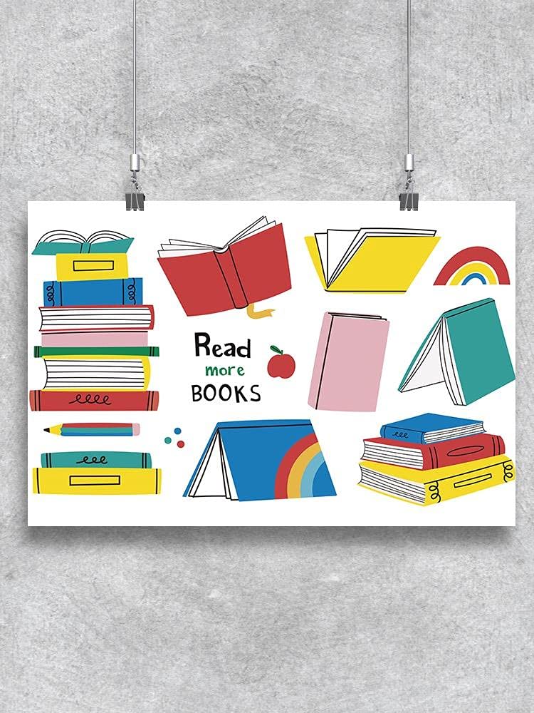 Read More Books Motivational Wall Art Poster - Inspirational Home & Office Decor for Book Lovers & Readers