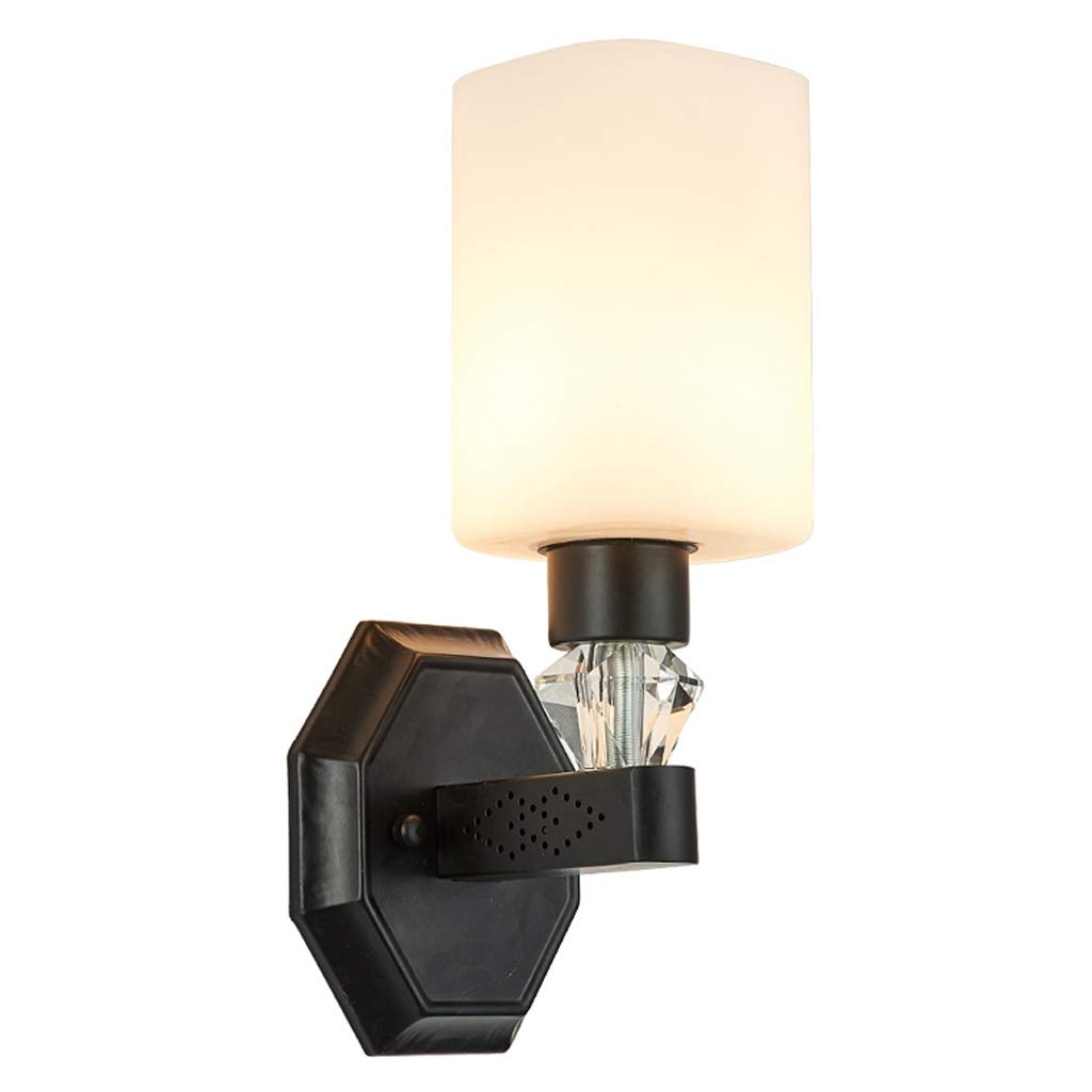 Nordic LED Crystal Wall Lamp - Modern Minimalist Single Head Wrought Iron Wall Light for Bedroom, Living Room & Background Wall Decor - Perfect for Ambient Lighting and Home Interior Design