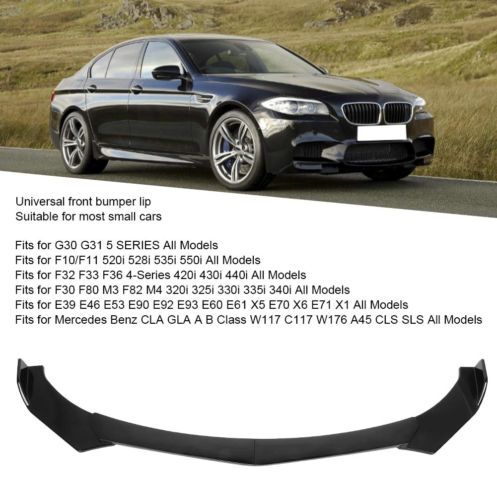 Universal Front Bumper Lip Spoiler - Matte Black ABS Plastic Front Lip Kit Compatible with Toyota Camry/Corolla (2018-2023) - Enhances Sporty Look & Improves Aerodynamics for Street Racing & Car Shows