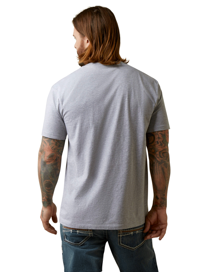 Ariat 10044011 Men's Roper Western Aloha T-Shirt - Heather Grey - Comfortable Casual Wear for Western Rodeo & Summer Outings