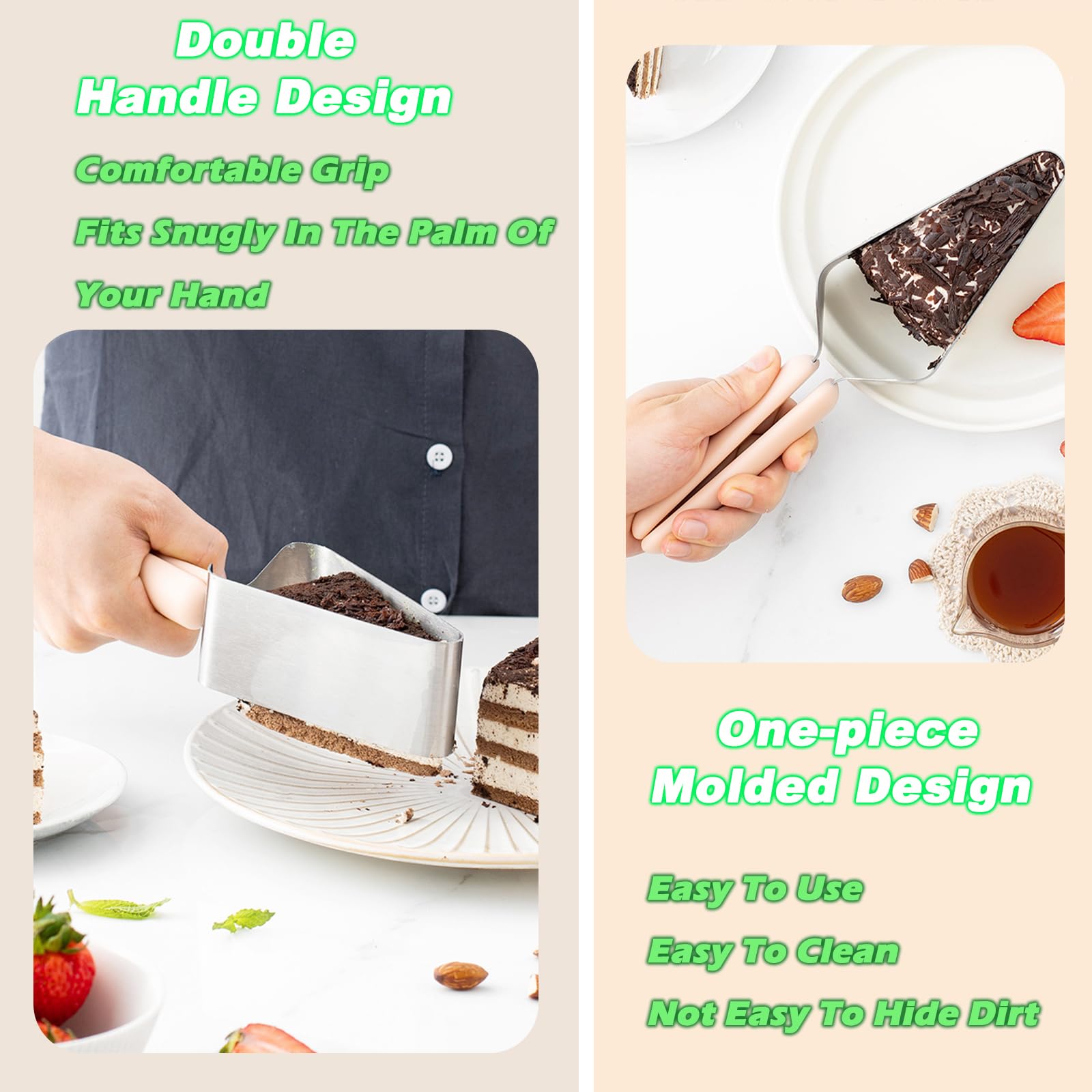 Premium Stainless Steel Cake Cutter & Server - Double Handle Adjustable Cake Slicer for Wedding, Birthday, Party - Perfect for Cake Cutting, Pie Serving & Dessert Presentation