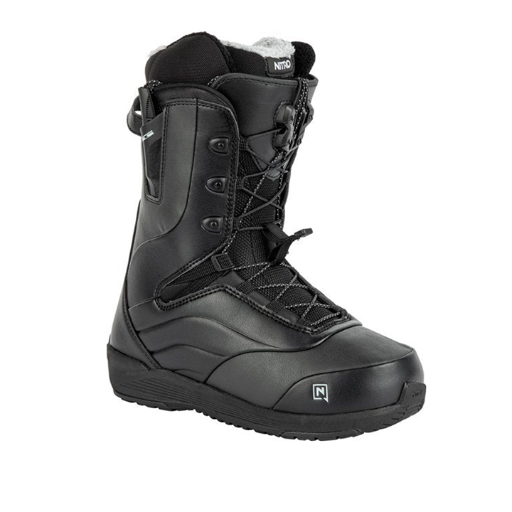 Nitro Women's 2025 Crown TLS Snowboard Boots - Black | High-Performance Snowboard Boots for Women | Perfect for All-Mountain & Freestyle Riding
