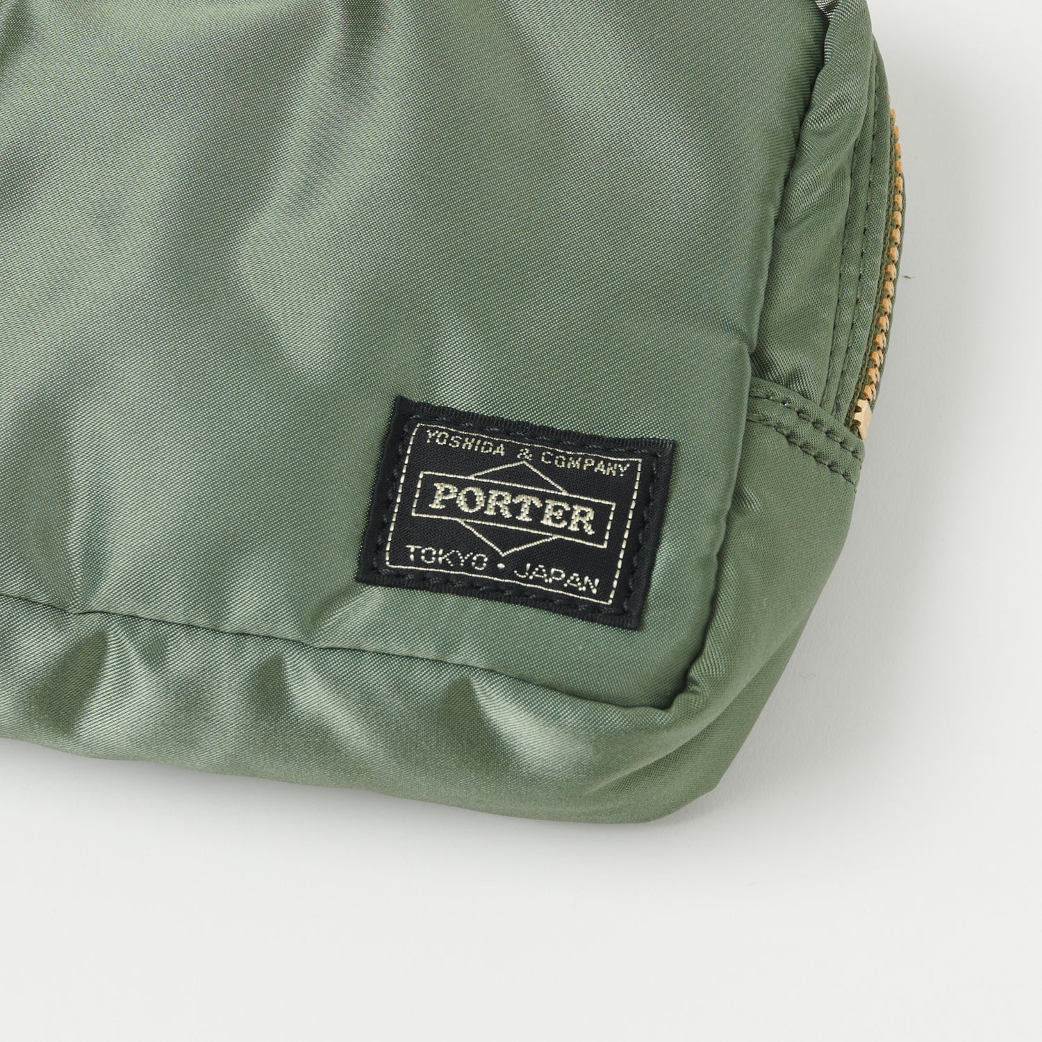 Porter Yoshida & Co. Tanker Pouch in Sage Green - Stylish and Durable Waist Bag for Travel, Hiking & Everyday Use