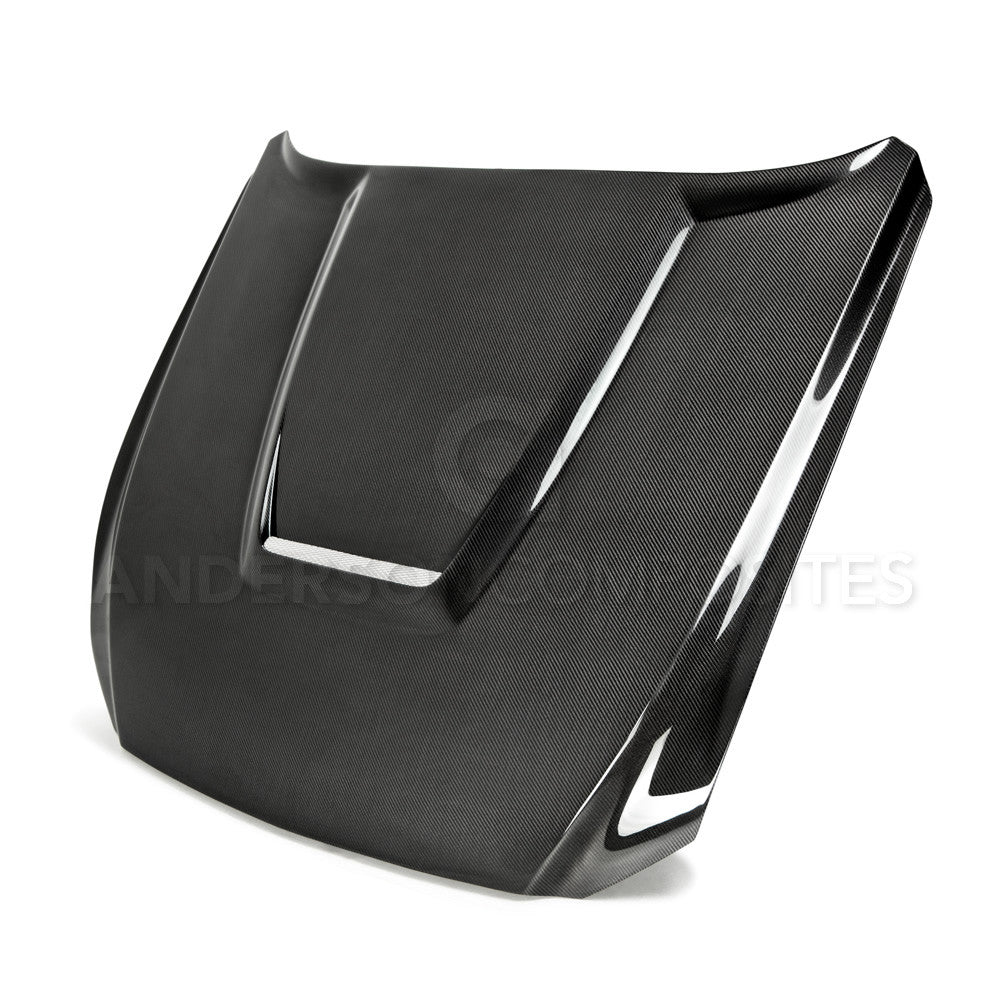2015-2017 Ford Mustang GT350 Style Hood - Lightweight Fiberglass Replacement by Anderson Composites (AC HD15FDMU GR DS) - Perfect for Car Enthusiasts & Performance Upgrades