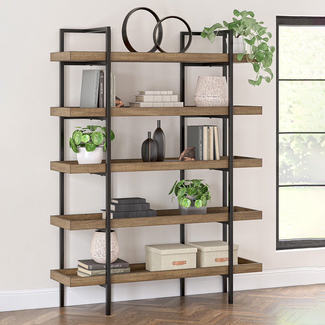 Montia Bookcase - Modern Wooden Bookshelf for Home & Office - Stylish Storage for Books, Decor & Essentials | Perfect for Living Room, Bedroom, Study & Office Organization