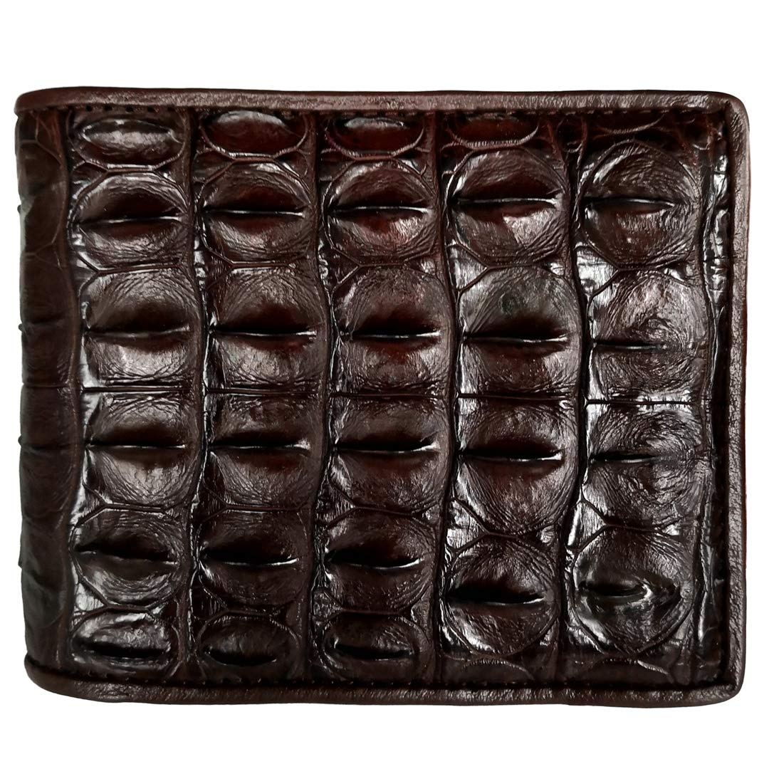Premium CHERRY CHICK Men's Alligator Leather Wallet - Genuine Crocodile Embossed Billfold for Men - Luxury Gift for Birthday, Anniversary & Father's Day (Brown, Horizontal Design) - Perfect for Business, Travel & Everyday Use
