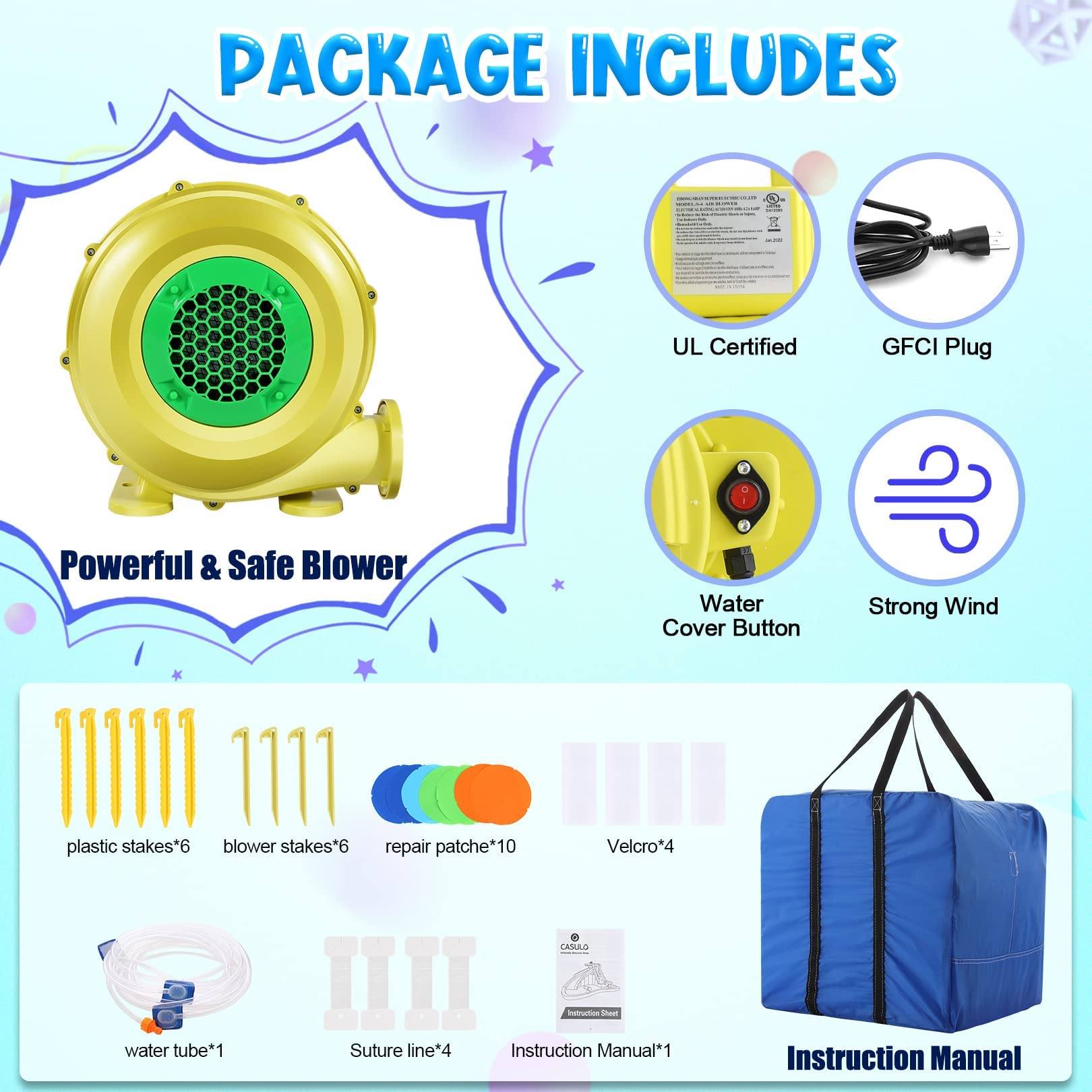**AKEYDIY Inflatable Water Slide Park with Splash Pool, Water Gun, Ball Shooting & Climbing Wall - Kids Bounce House for Backyard, Summer Parties & Outdoor Fun**    *(Perfect for Birthdays, Family Gatherings, and Summer Water Play!)*
