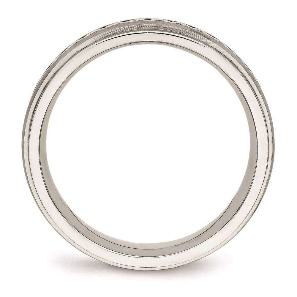 Elegant Stainless Steel Brushed Silver Braid Inlay Ring - Women's Fine Jewelry Gift for Her - Perfect for Anniversaries, Birthdays & Special Occasions