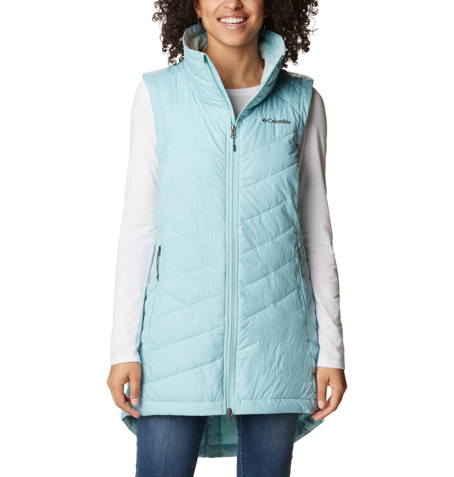 Columbia Women's Heavenly Long Vest - Lightweight Water-Resistant Puffer Vest for Hiking, Camping & Outdoor Activities