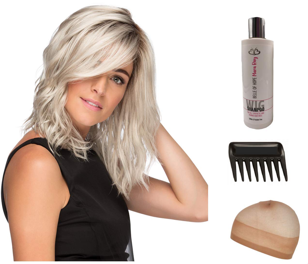 Avalon Front Lace Wig by Estetica - 5 Piece Bundle with Wig Liner, Wide Tooth Comb, Belle of Hope Luxury Shampoo & Care Guide (RH1488M) | Perfect for Daily Wear, Cosplay & Hair Loss Solutions
