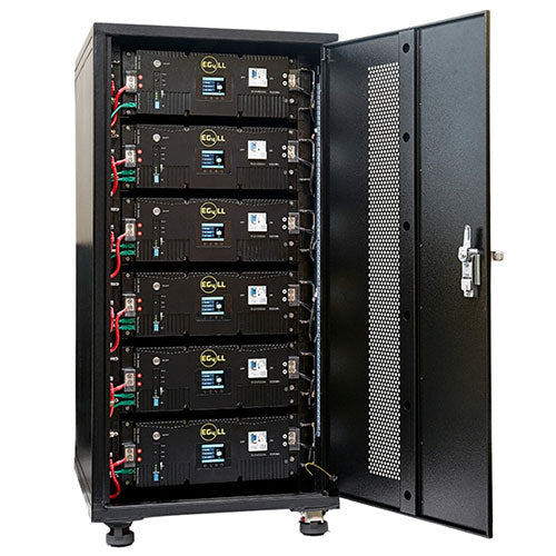 EG4 6-Slot Enclosed Battery Rack with Wheels - Heavy Duty Lithium Battery Storage for Solar Power Systems, Home Energy Storage, and Off-Grid Applications