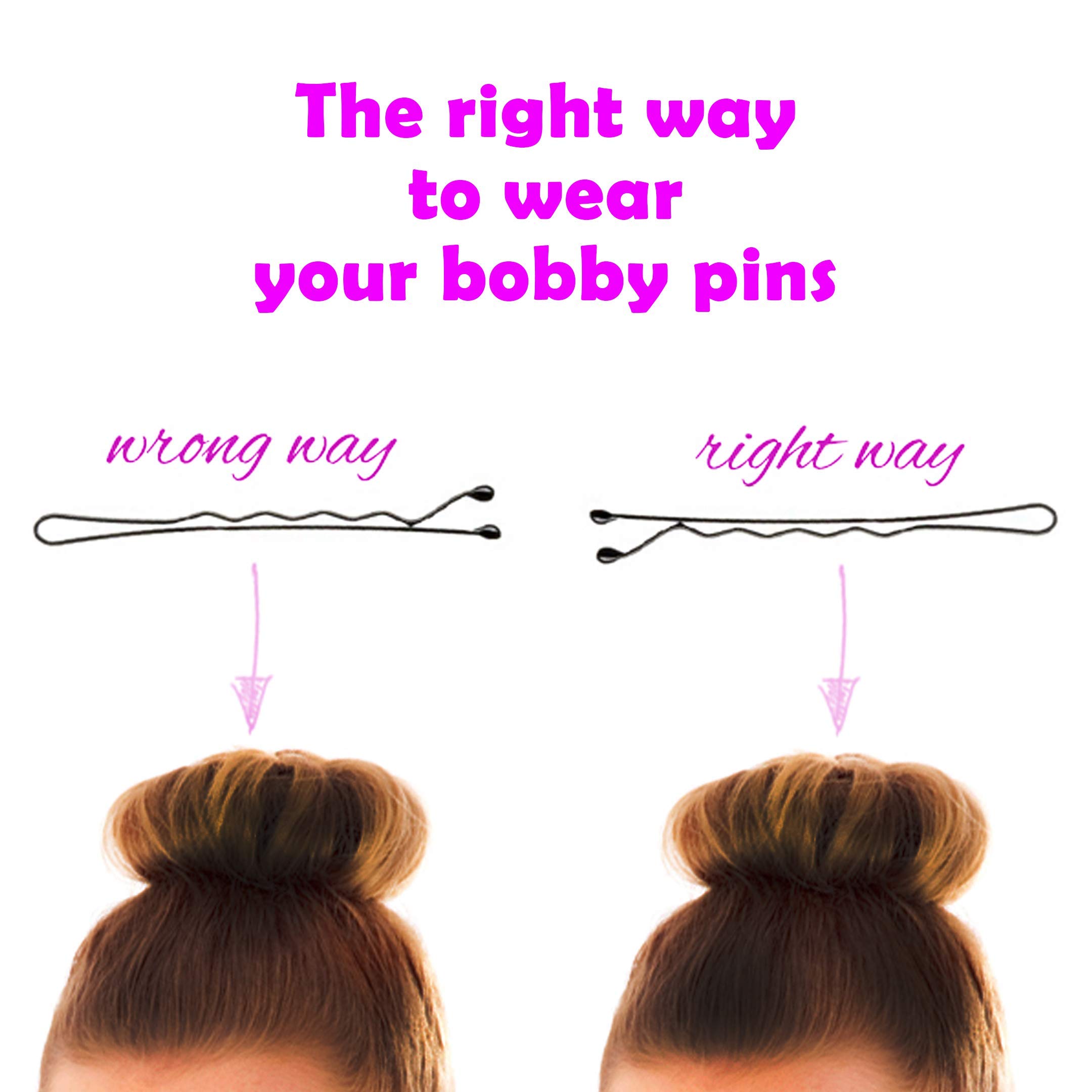 Gogi Enterprises Black Bobby Pins for Hair Styling - 48pcs 5cm Hair Bun Pins for Women & Girls - Salon & Home Use - Perfect for Updos, Buns & Secure Hairstyles