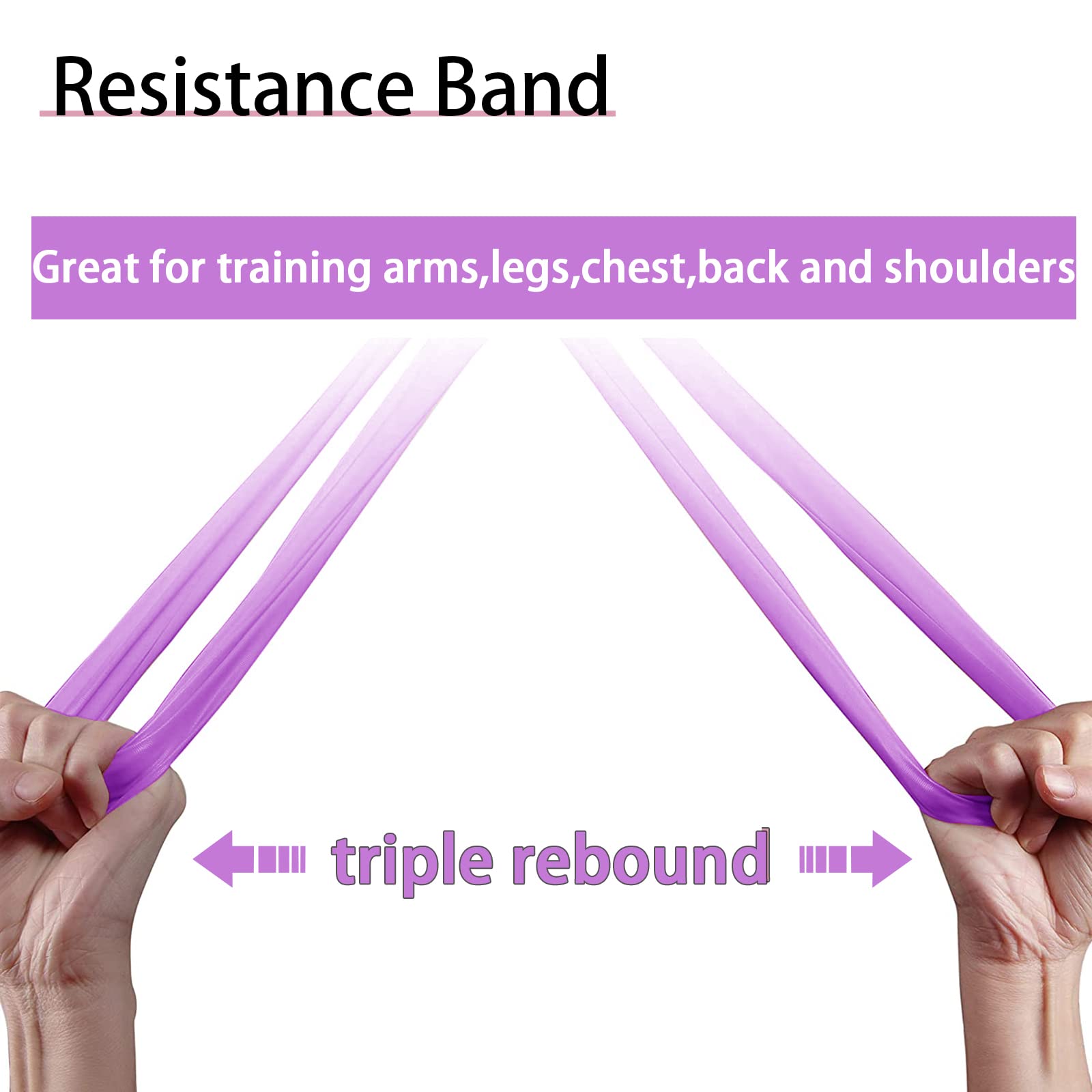 PROIRON 1.5M Resistance Bands Set with 4 Levels - Premium Elastic Exercise Bands for Men & Women - Ideal for Strength Training, Yoga, Pilates, Stretching & Home Workouts (Purple) - Perfect for Gym, Physical Therapy & Fitness Enthusiasts