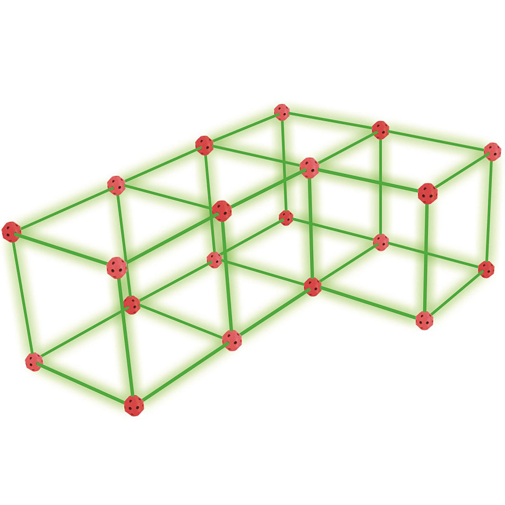 Buddy & Barney Wonderbox Workshop 85-Piece Glow in The Dark Fort Building Kit for Kids - Creative Indoor Play, Sleepover Fun & STEM Learning Activities