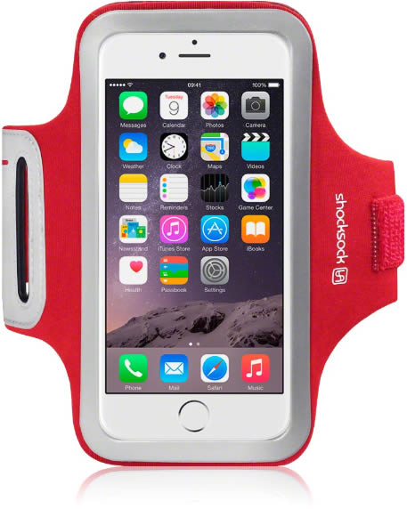 Apple iPhone 6 / 6S Sports Armband Case - Adjustable Running Phone Holder with Sweatproof Design for Gym, Jogging & Outdoor Activities (Red)