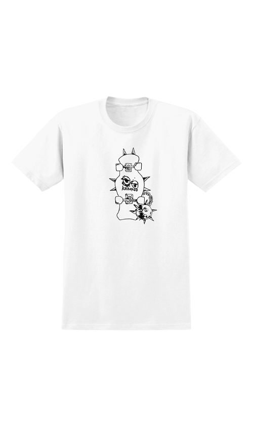 Krooked Mace Men's Graphic T-Shirt - White & Black Cotton Tee for Casual Wear & Street Style