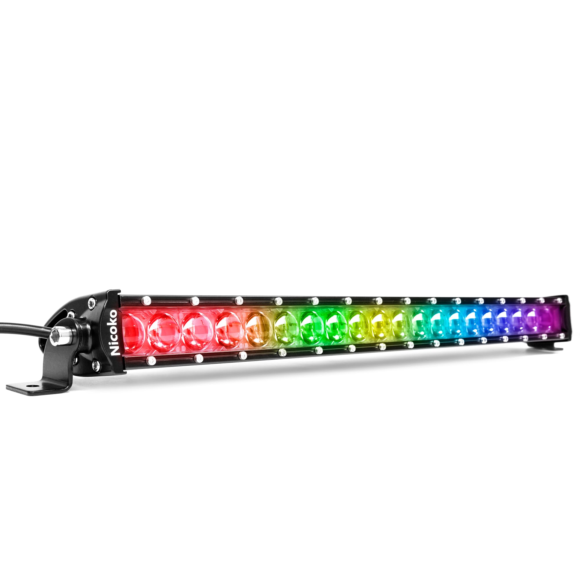 Ultra-Thin 20-Inch 100W LED Light Bar with Bluetooth App & Remote Control - Color Changing Spot Driving Light for Off-Road Trucks, ATV, UTV, SUV & Cars | Perfect for Night Driving, Camping & Outdoor Adventures