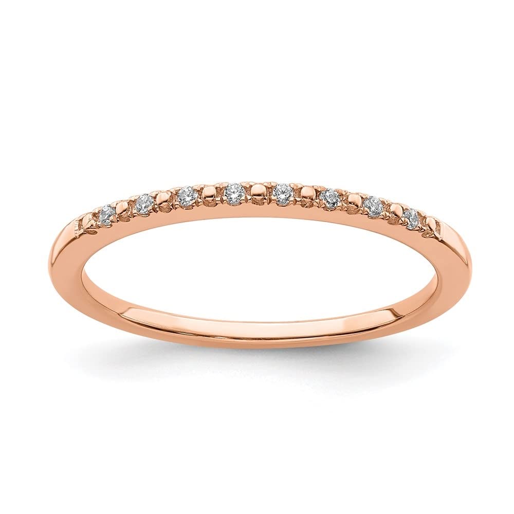 14K Rose Gold Diamond Wedding Band Ring for Women - Elegant Bridal Jewelry for Engagement, Anniversary & Special Occasions