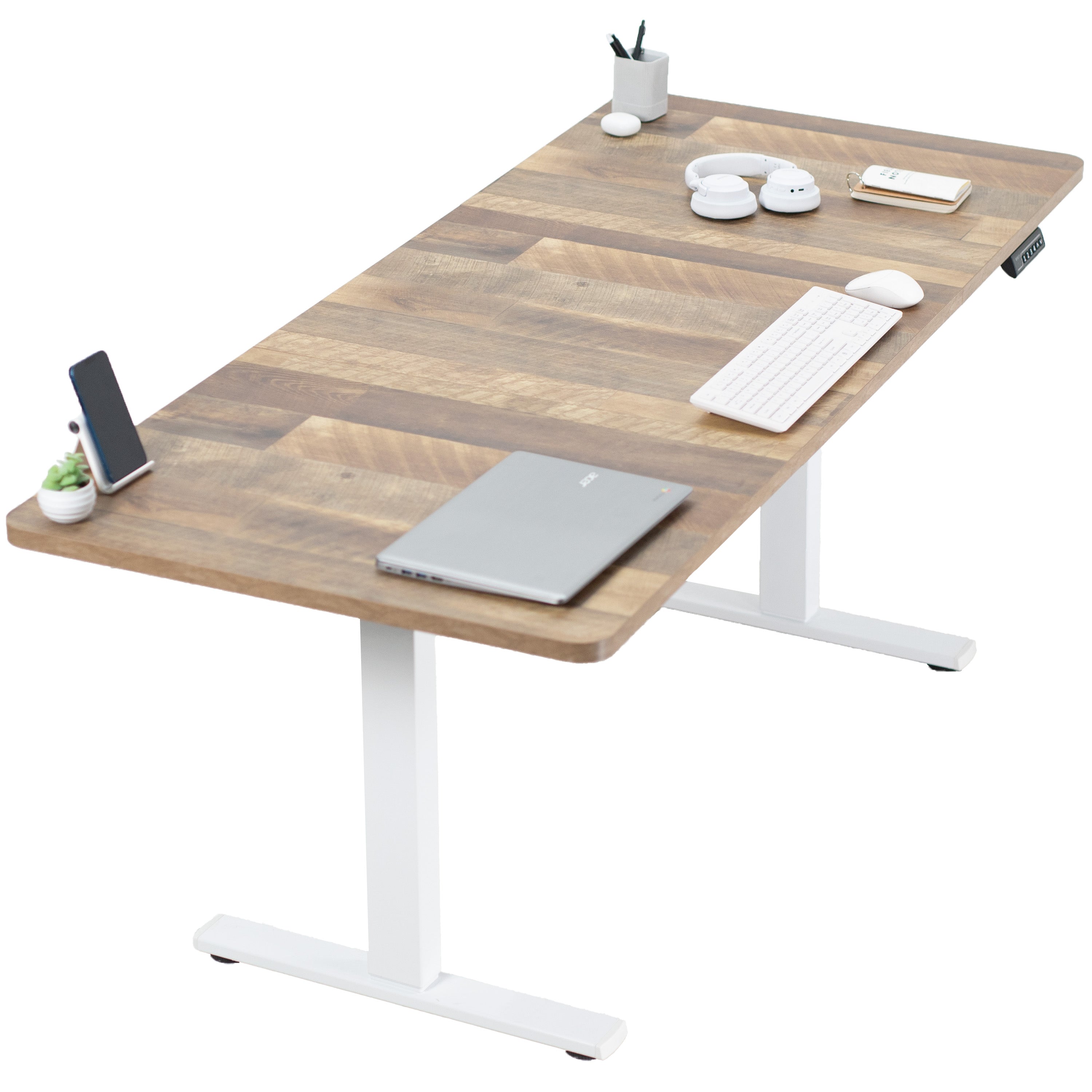 1B Split Top Series Single Motor Electric Standing Desk with Push Button Memory Controller - Perfect for Home Office, Gaming & Study Workspace