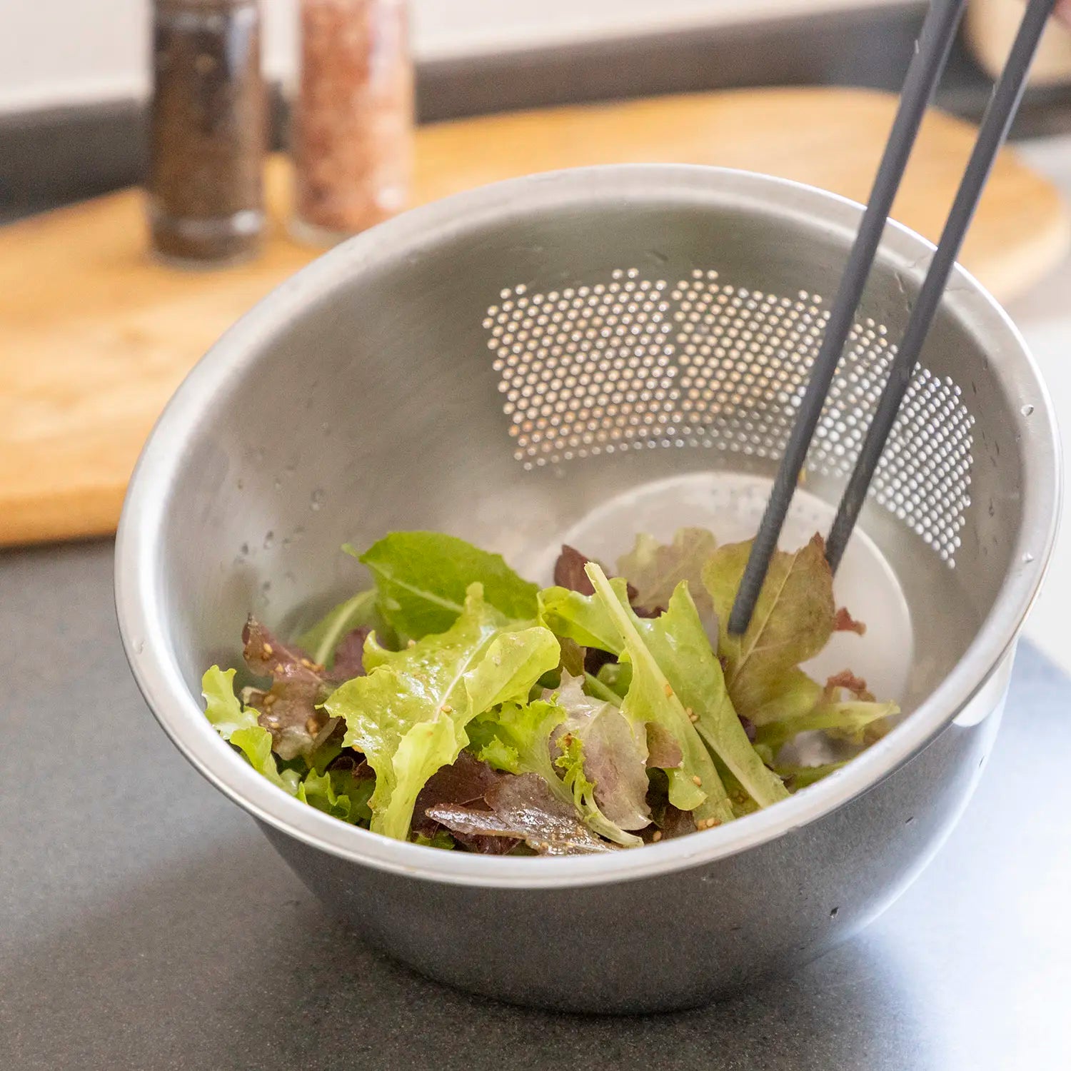 Premium Fujii Stainless Steel 3-Way Rice Washing Bowl with Perforated Strainer - 8.5 Inch Kitchen Essential for Perfect Sushi Rice, Rice Cooking & Grain Rinsing