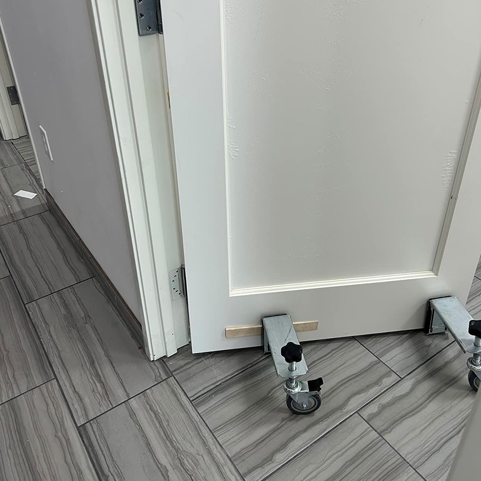 Heavy Duty Door Installation Tool Kit - 500lbs Capacity Door Lifter Dolly with Non-Slip Mat for 2-1/4 Inch Thick Doors - Complete Hands-Free Door Install Kit for Home Improvement & Professional Use
