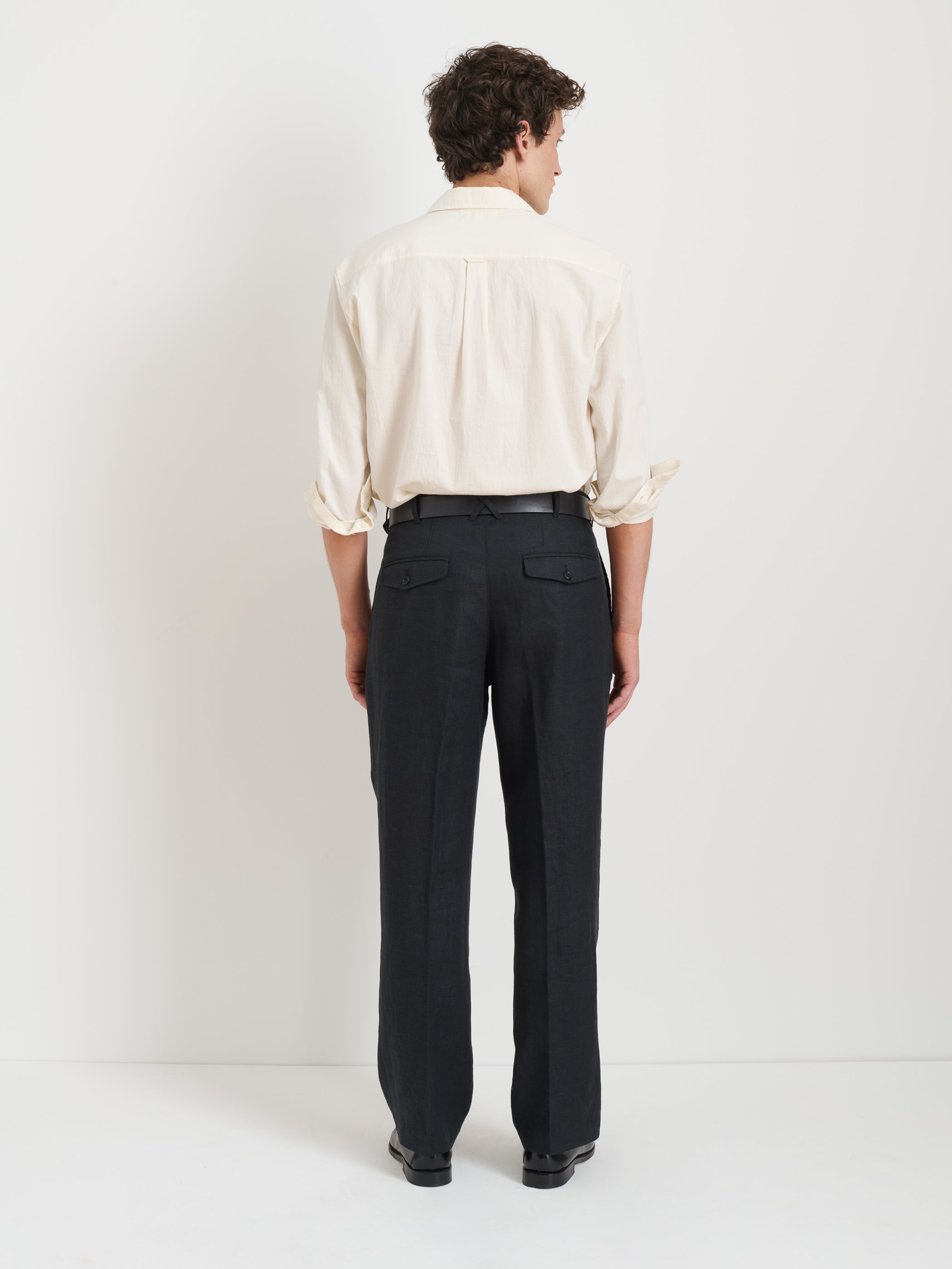 Premium Double Pleated Linen Trousers for Men - Comfortable & Stylish Office Wear & Casual Pants for Business & Travel