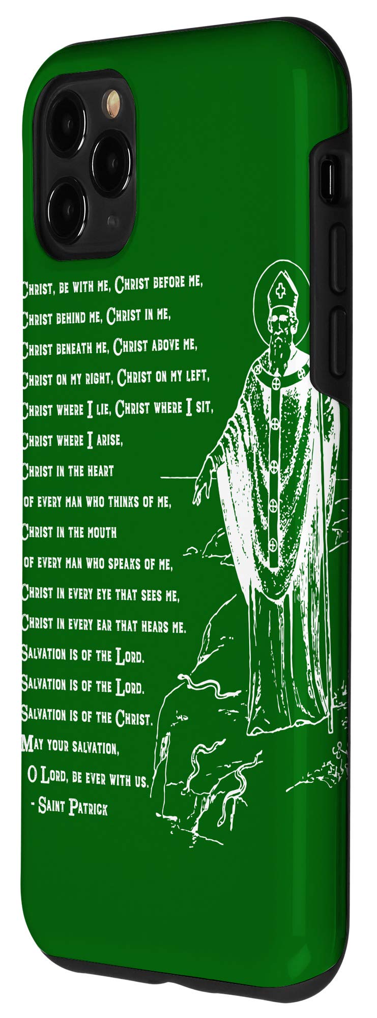 iPhone 11 Pro Max Case - St. Patrick's Breastplate Prayer Catholic Saint Design - Perfect for St. Patrick's Day Celebrations & Religious Devotion