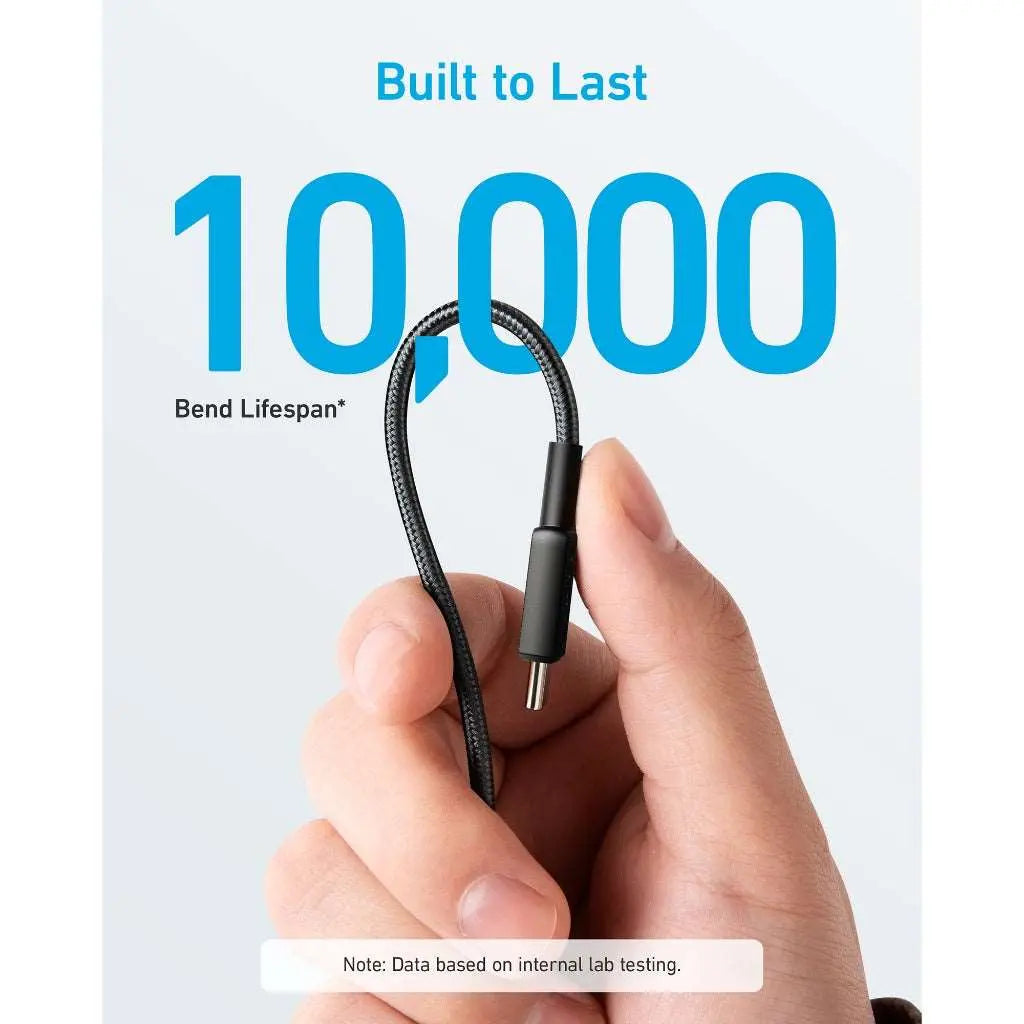 Anker 322 PowerLine USB C to USB C Fast Charging Cable 6ft/1.8m 60W PD Compatible with MacBook Pro/Air, iPad Pro, Galaxy S23/S22 - Durable Braided Nylon for Home, Office & Travel Charging
