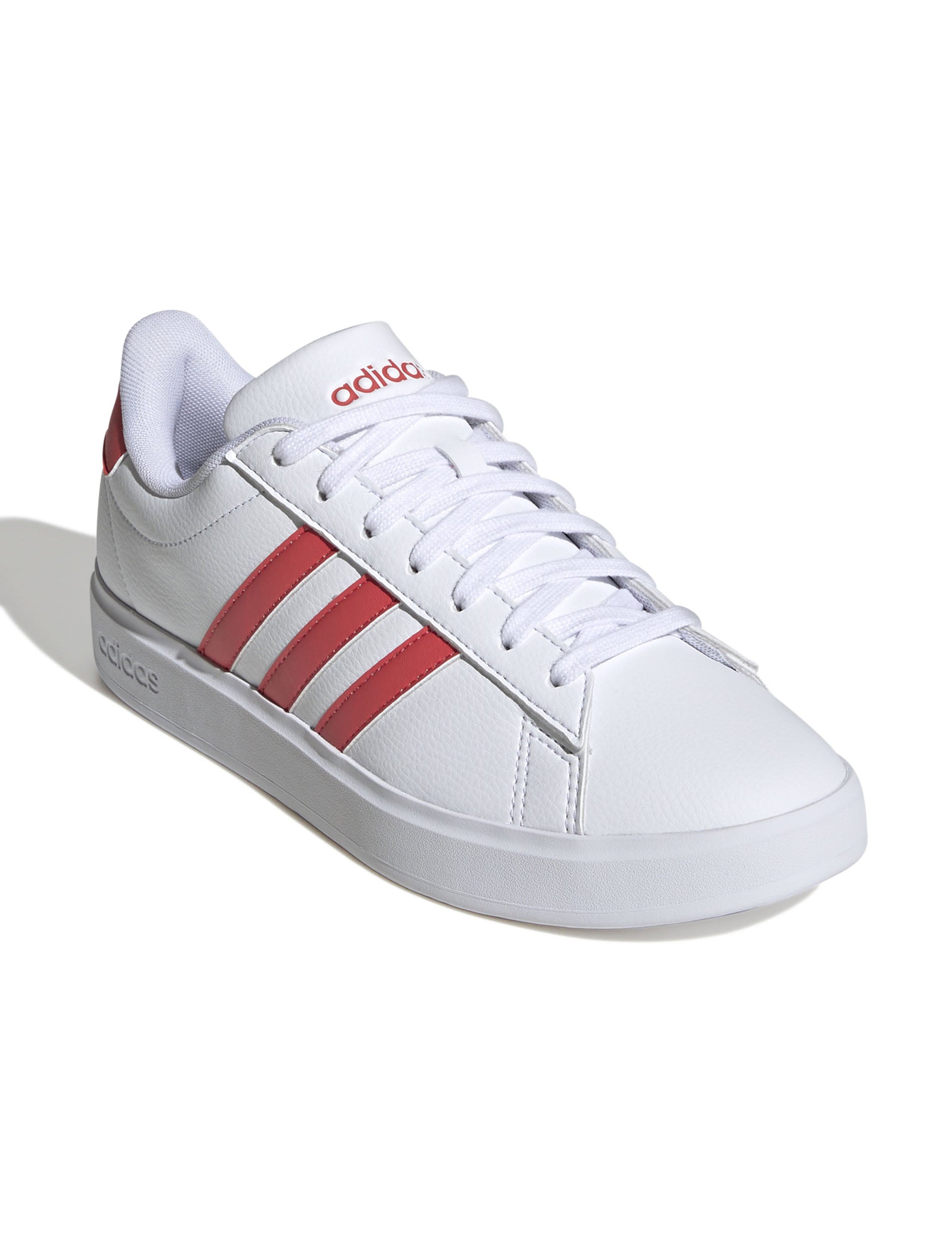 Adidas Grand Court 2.0 Sneakers - Cloud White/Semi Lucid Red - Comfortable Tennis Shoes for Men & Women | Perfect for Casual Wear, Gym Workouts & Daily Activities